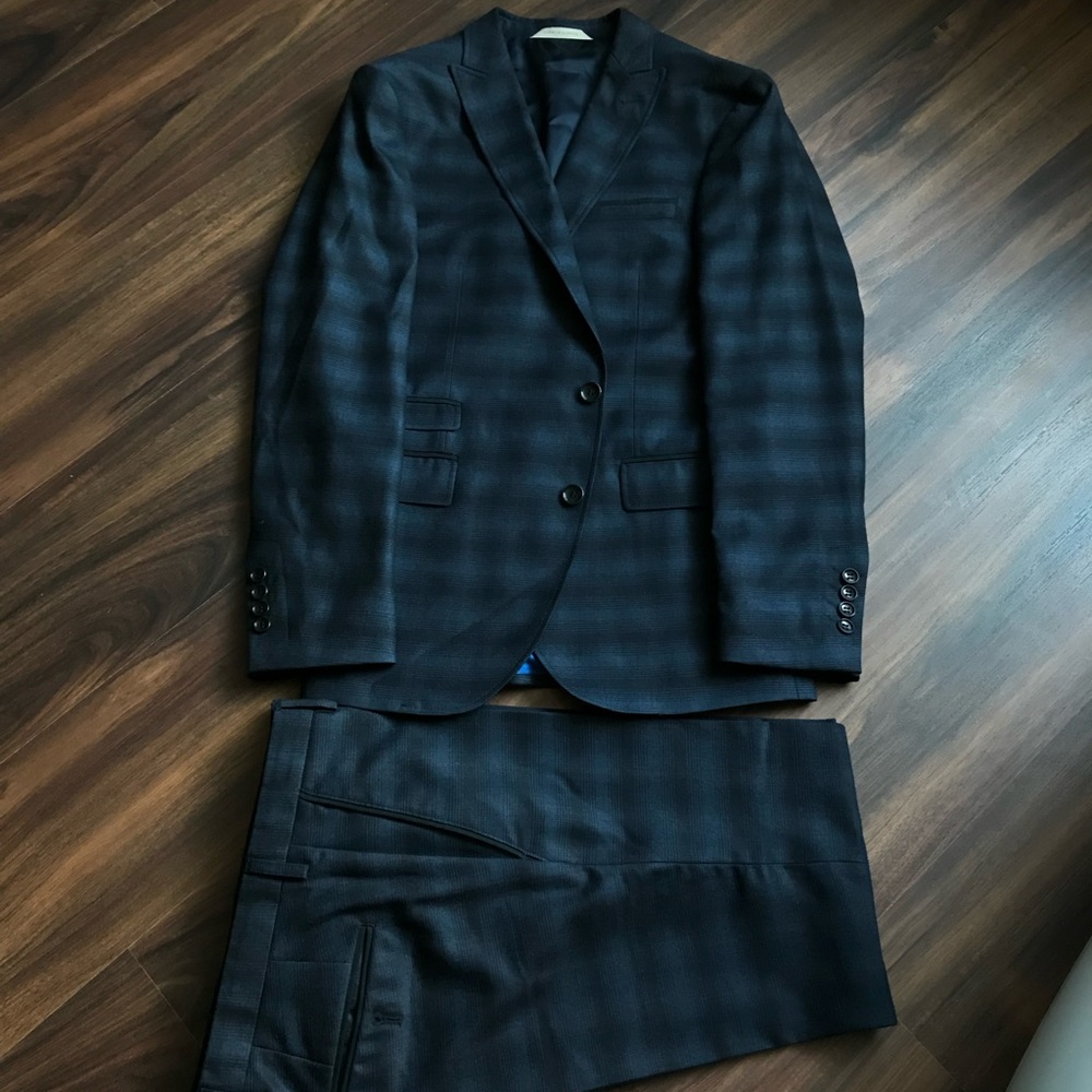 Navy plaid suit